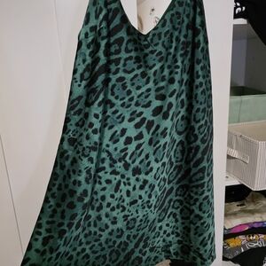 Dressed in LALA Green and Black Leopard Slip Dress DRESS ONLY